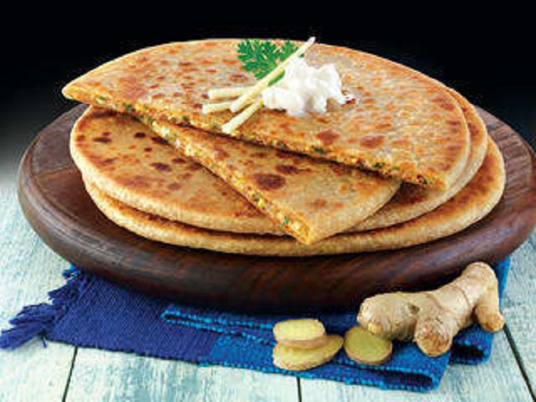 Adraki Aloo Paratha prepared