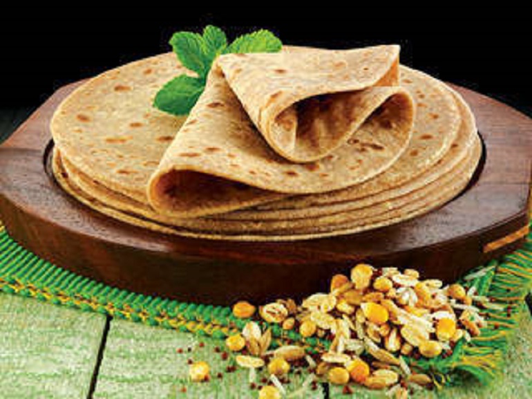 Multigrain Microwave Roti prepared