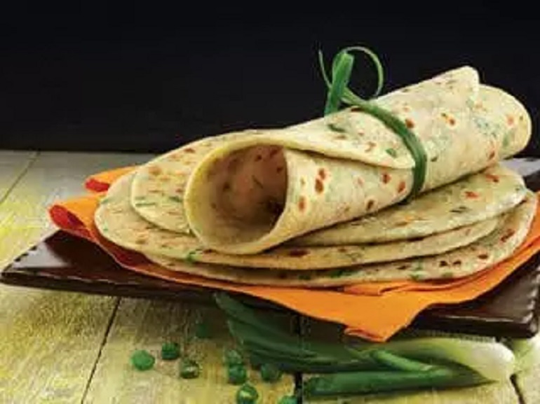 Spring Onion Paratha prepared