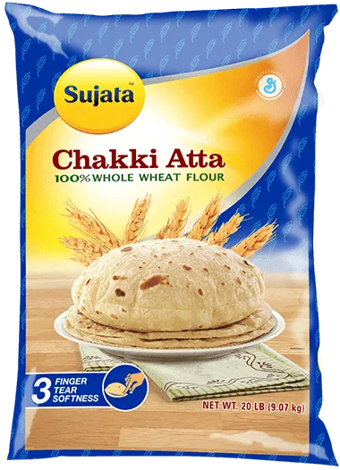 Sujata Chakki Atta 100 whole wheat flour package